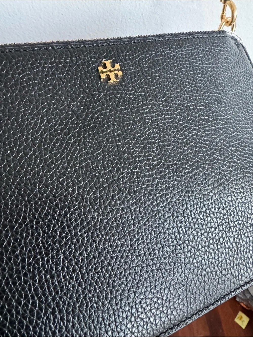 Tory Burch Black Pebbled Leather Crossbody Bag NWT